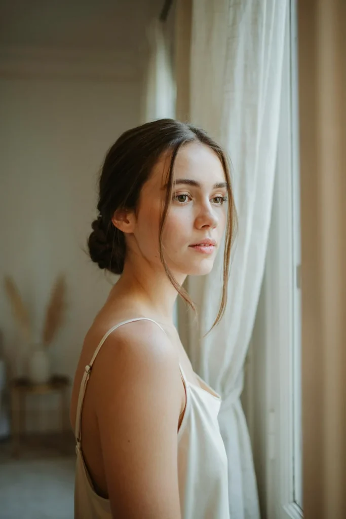 open hairstyle with loose front pieces