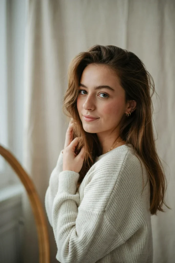 open hairstyle with relaxed blowout