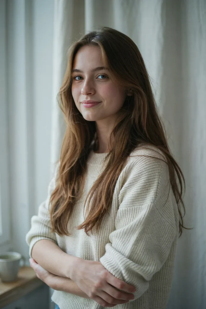 open hairstyle with second day texture
