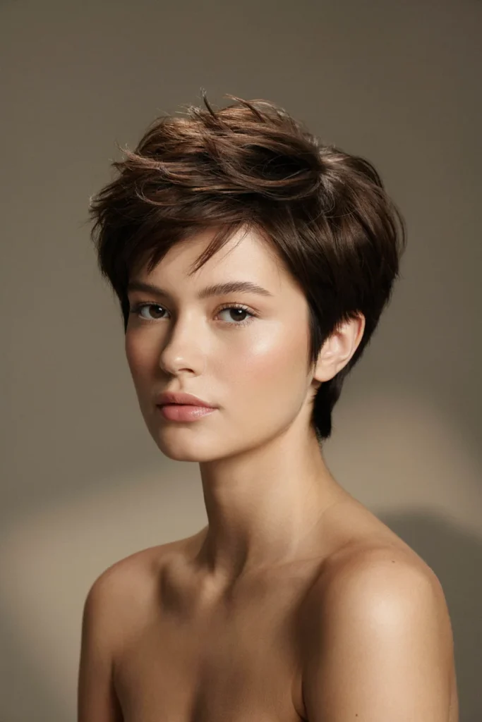pixie cut with long layers