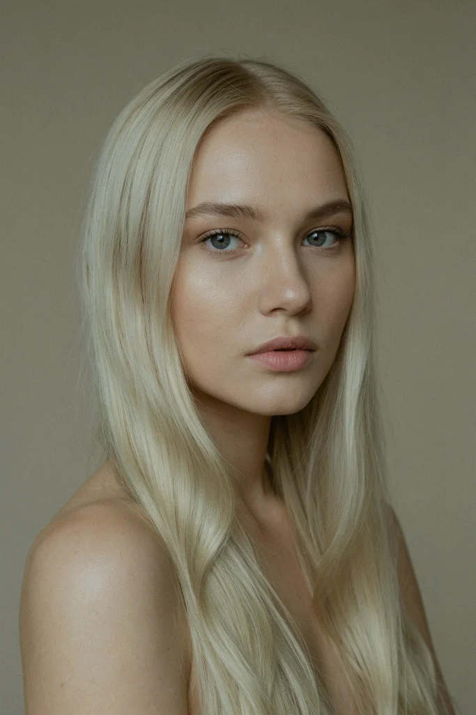 23 Glossy Straight Hair Looks That Shine Bright platinum blonde glossy straight hair