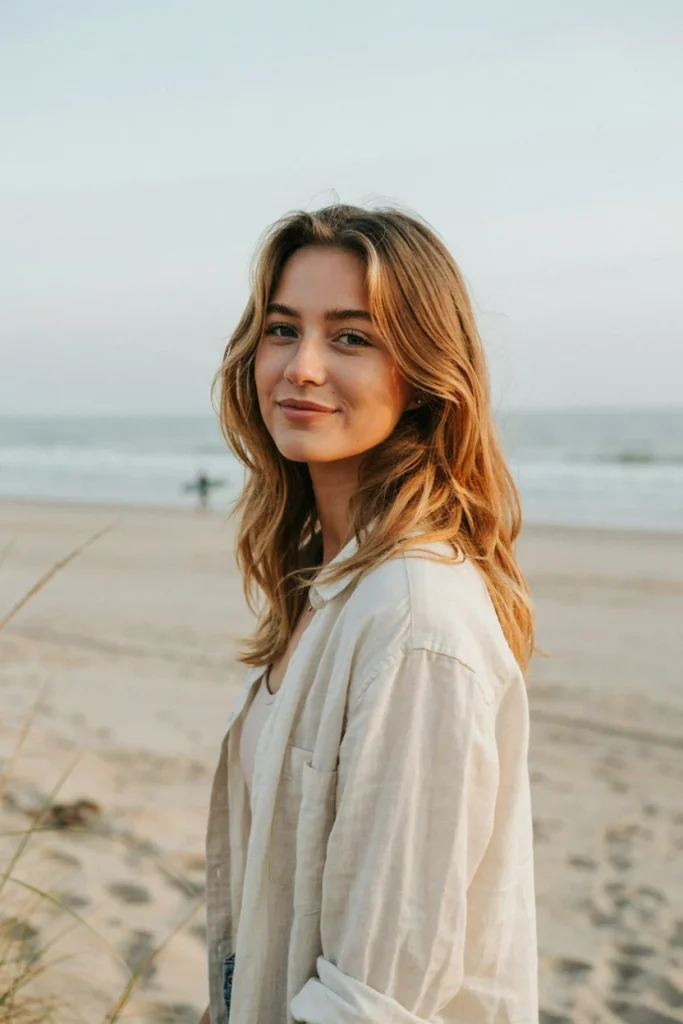 20 Pretty Open Hair Looks for a Soft Glam Vibe Relaxed Beach Waves with Natural Shine