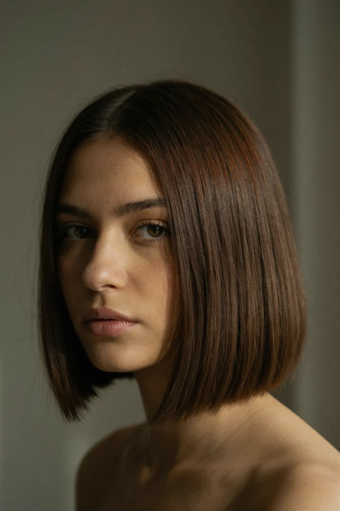  Rich Brunette Blunt Bob