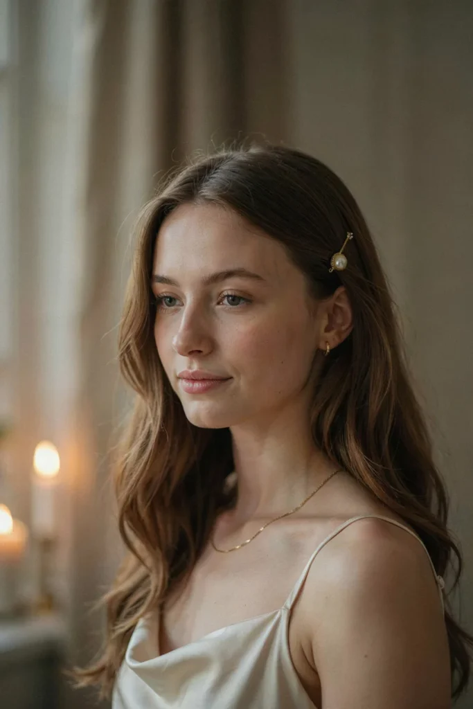 23 Open Hairstyles for a Cute Everyday Look Romantic Loose Waves with Delicate Accessories