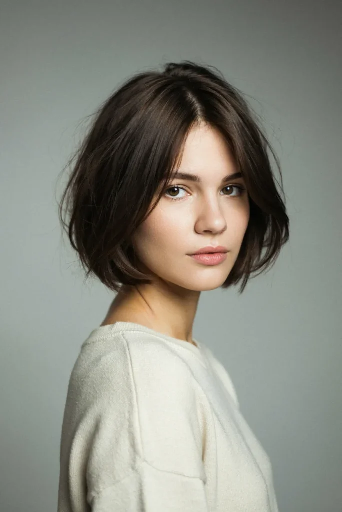short layered cut for thick hair