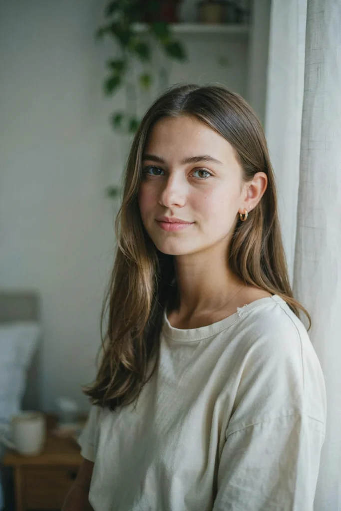 23 Open Hairstyles for a Cute Everyday Look Simple Middle Part with Natural Texture