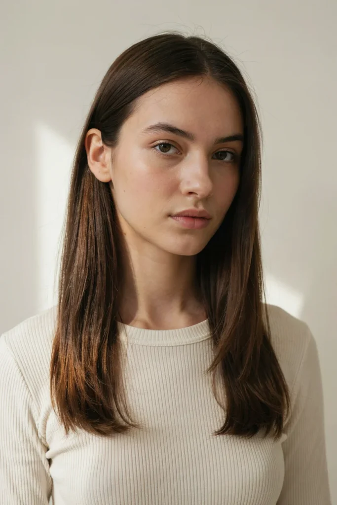 simple straight open hair