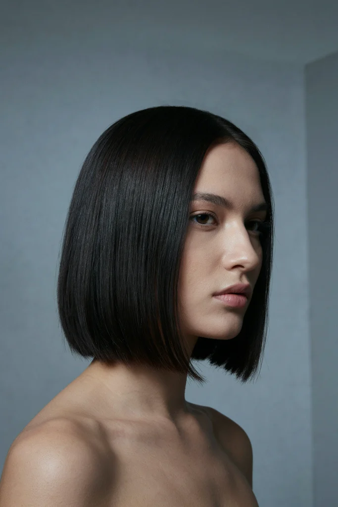 23 Glossy Straight Hair Looks That Shine Bright sleek bone straight bob