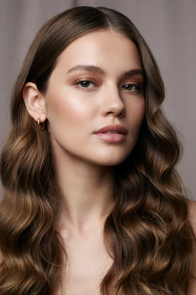 20 Pretty Open Hair Looks for a Soft Glam Vibe Sleek Middle Part with Loose Curls