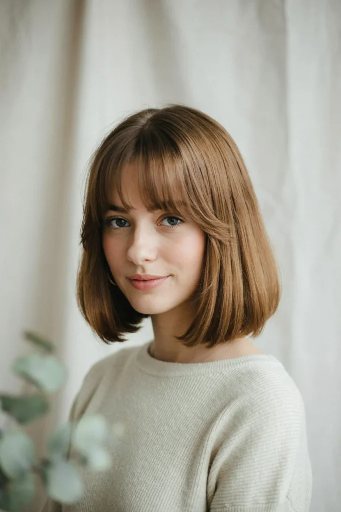 20 Soft Box Bob Haircuts for a Chic Refresh soft box bob with curtain bangs