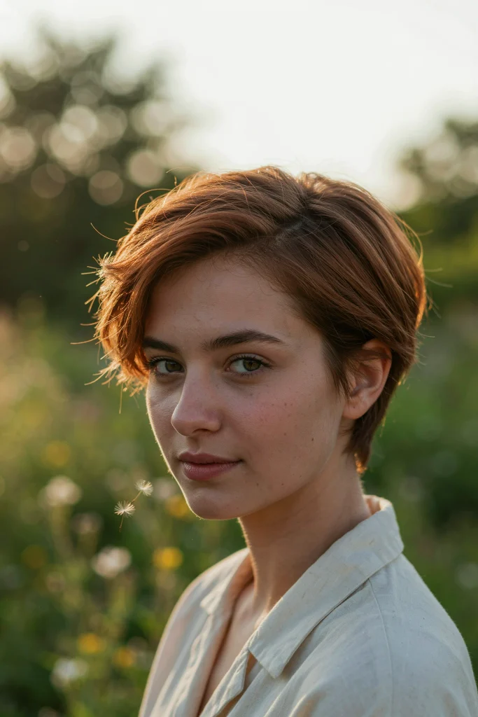  Soft Copper Pixie Cut