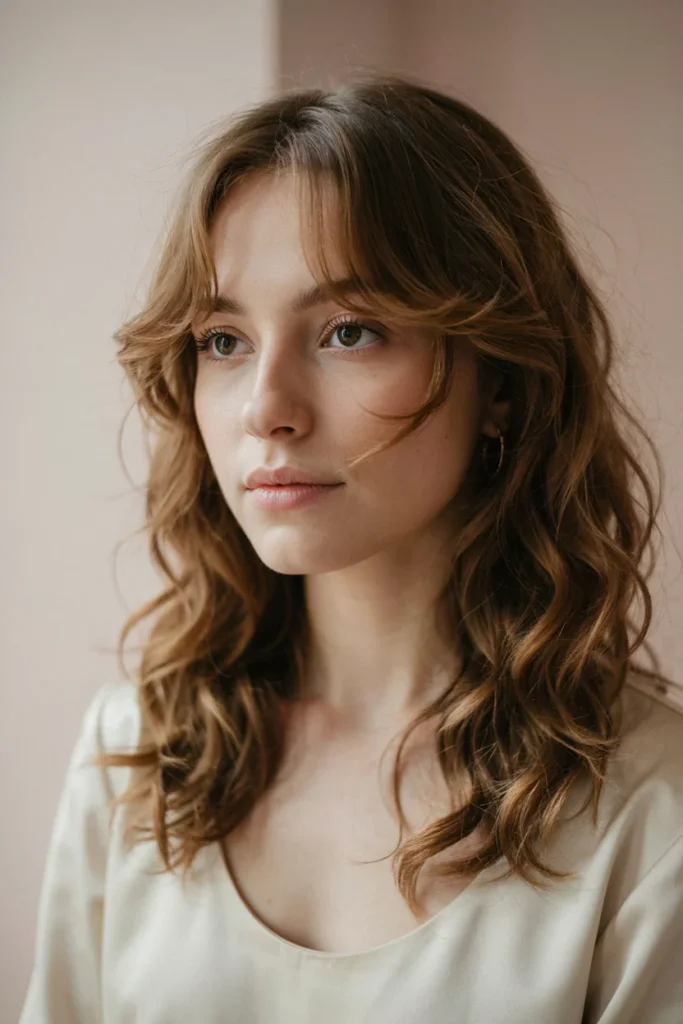 20 Pretty Open Hair Looks for a Soft Glam Vibe Soft Curls with Bangs