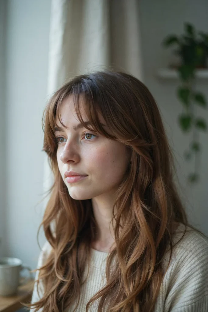 23 Open Hairstyles for a Cute Everyday Look Soft Waves with Bangs