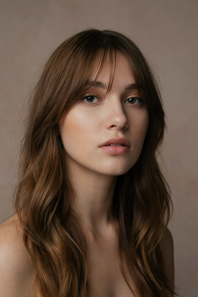  Soft Wispy Butterfly Bangs with Curtain Layers