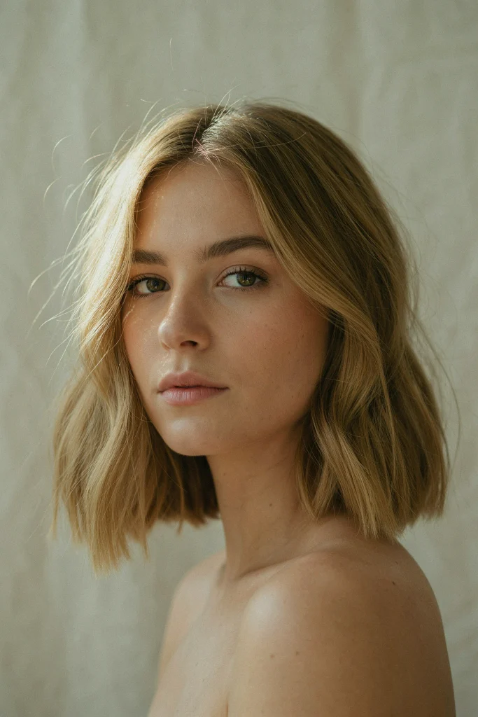  Textured Blunt Bob with Beach Waves