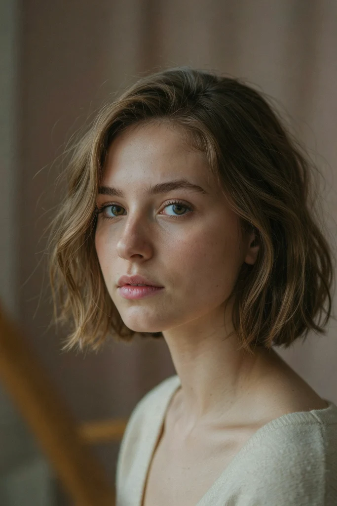 Textured Italian Bob for Fine Hair