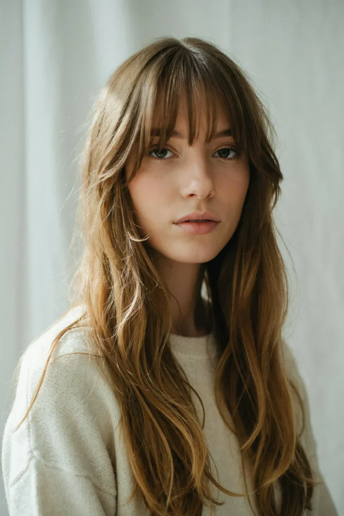 Open Hairstyles Voluminous Curtain Bangs with Open Hair