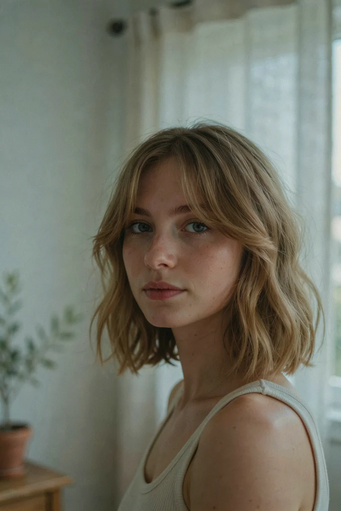Wavy Cloud Bob with Bangs