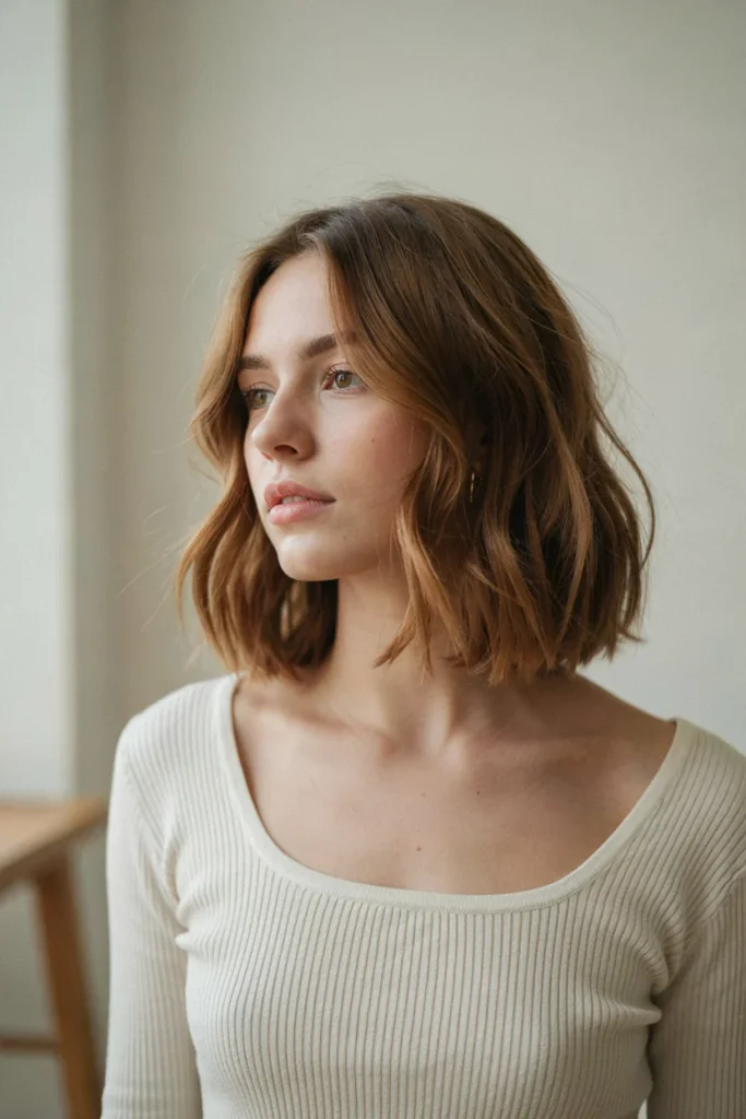 wavy short layered cut