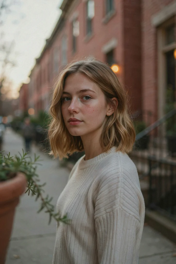 wavy textured blunt lob