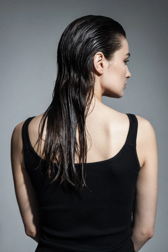 23 Open Hairstyles for a Cute Everyday Look Wet-Look Open Hairstyle