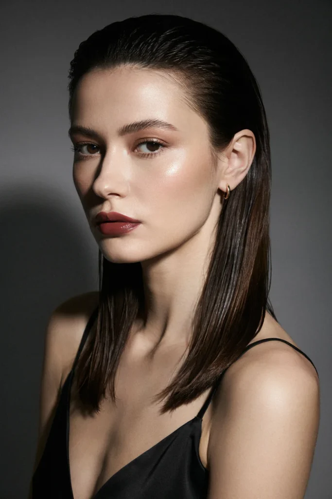 Wet-Look Open Hairstyle