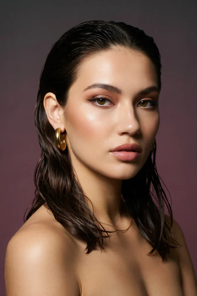  Wet-Look Sleek Hair for Bold Glam