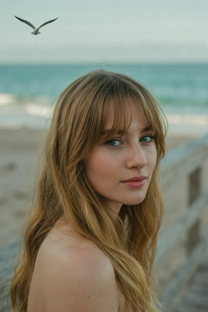 21 Wispy Butterfly Bangs That Frame Your Face Wispy Butterfly Bangs with Beach Waves