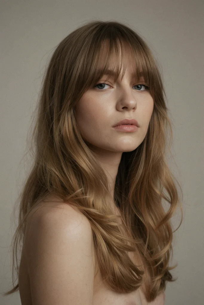Wispy Butterfly Bangs with Long Layers