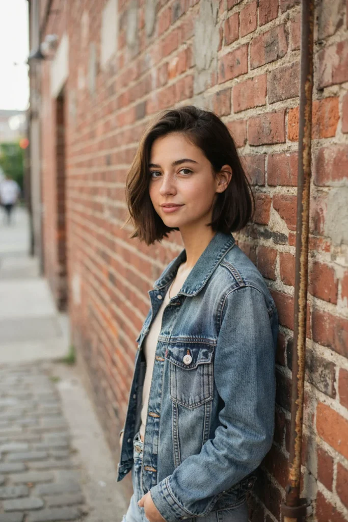  Tousled Textured Blunt Bob with Side Part
