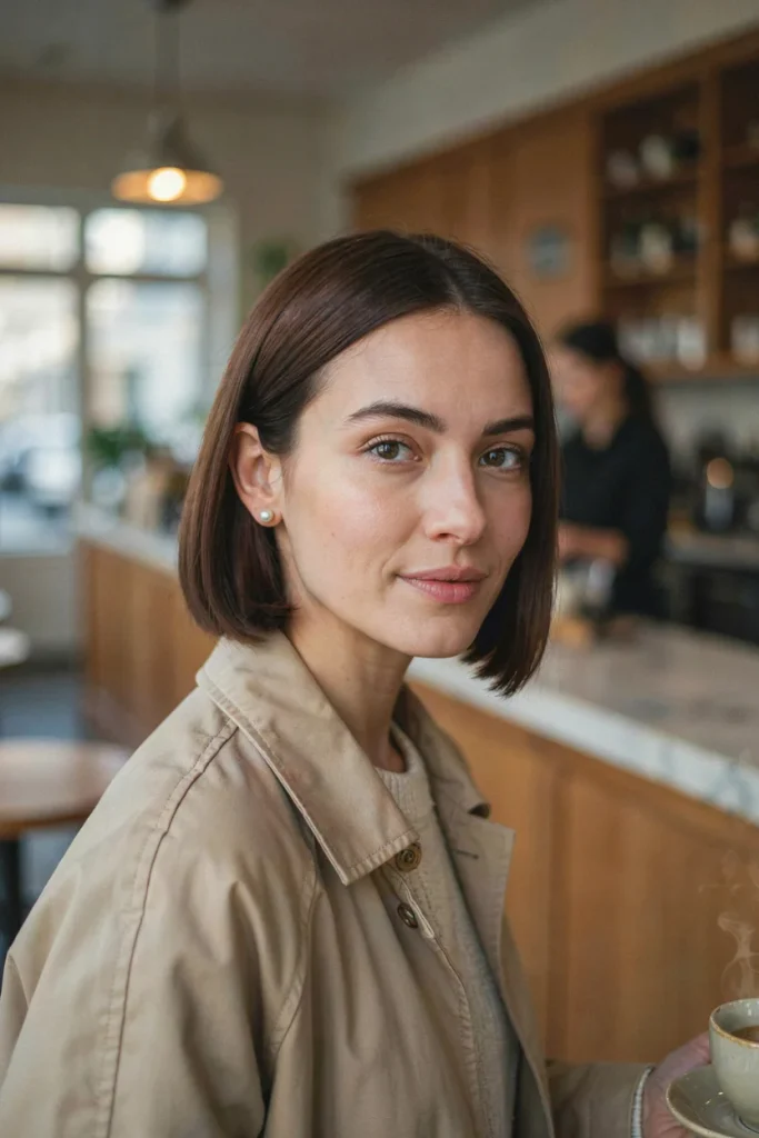  Tucked-Behind-Ear Blunt Bob Side Part